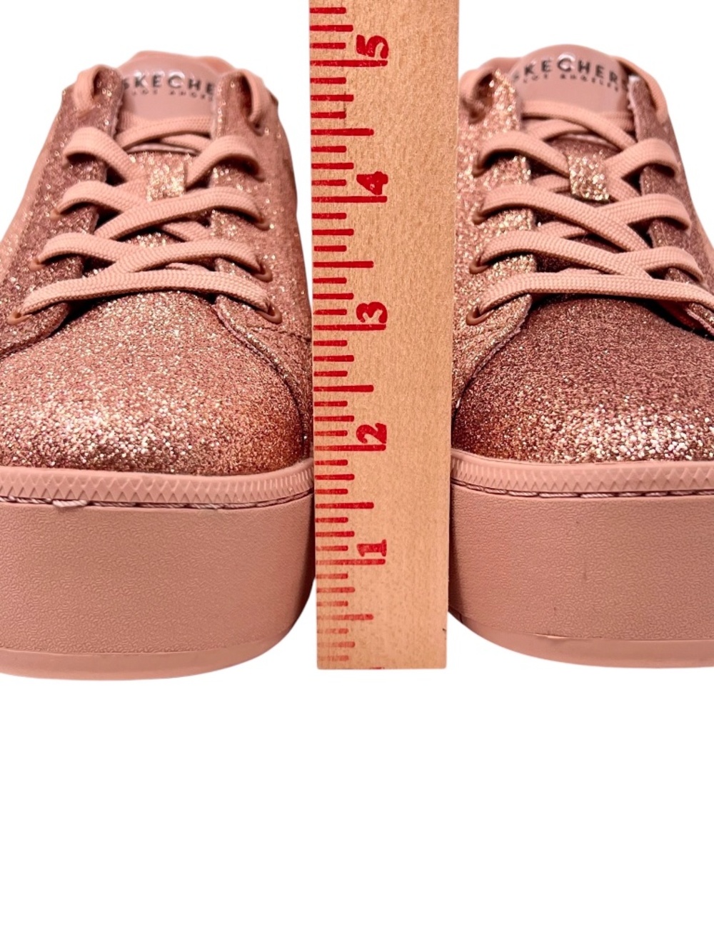 Women's Skechers Street Los Angele Fairy Dusted Copper Platform Sneakers size 11 - Picture 3 of 10